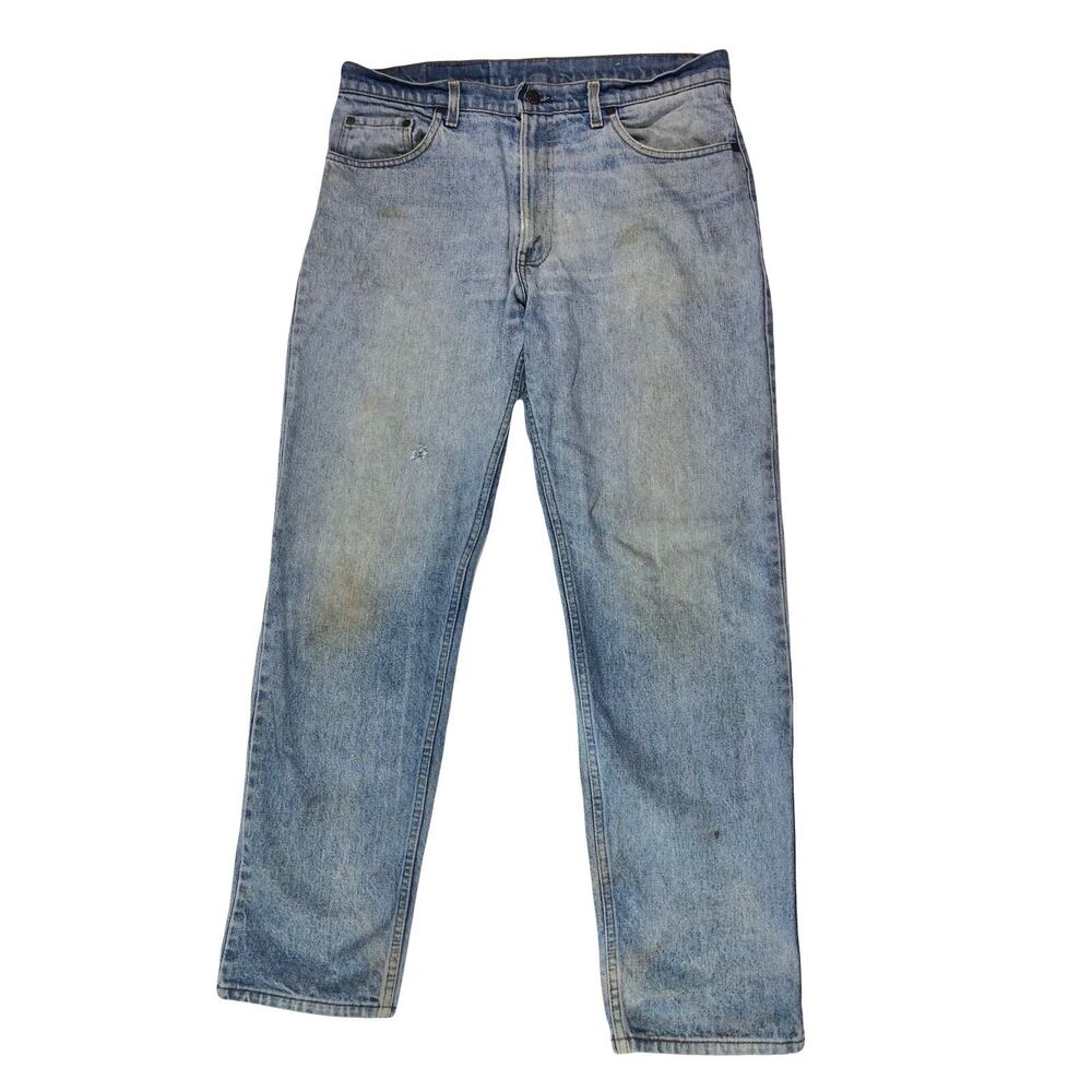 Vintage 80s Levis 506-0213 Light Wash Made In USA Distressed Jeans 35 x 31.5
